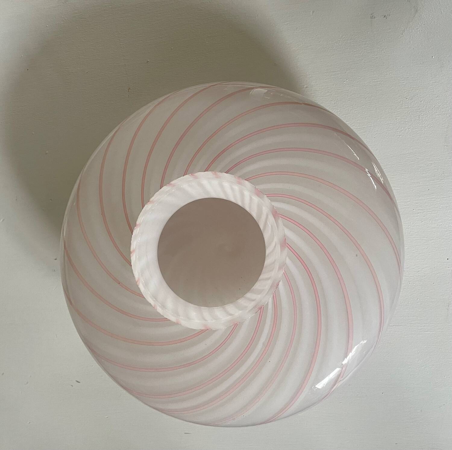 Murano Pink Swirl Glass Ceiling Light by Venini