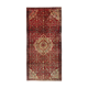 Red cream floral design runner rug long handmade oriental wool carpet 130x273cm