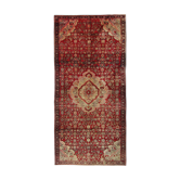 Tapis rouge crème floral design runner fait main tapis en laine orientale 130x273cm