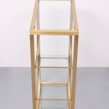 Brass and Glass Etagere or bookcase . Italy 1970s