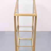 Brass and Glass Etagere or bookcase . Italy 1970s