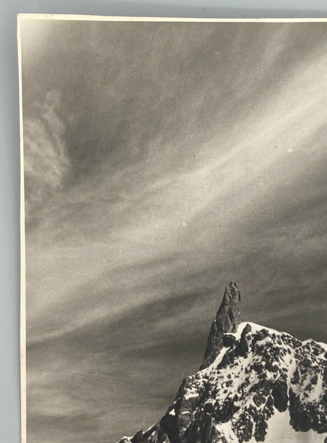 Old photo in black and white mountain summit artistic snow