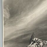 Old photo in black and white mountain summit artistic snow