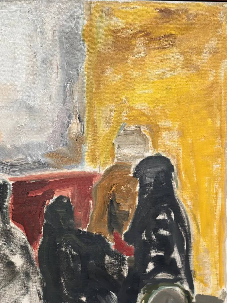 Original Danish Oil on Canvas“Figurative Composition” by Max Bilde