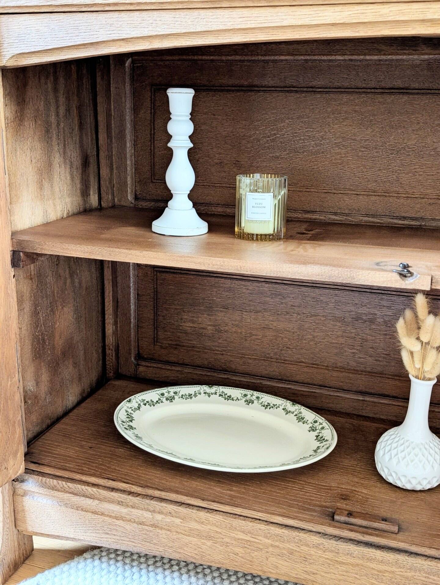 Renovated antique Parisian buffet in oak in Art Nouveau style.