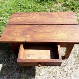 Rustic wooden coffee table with drawer