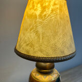Lampe à poser, pied en céramique peint à la main