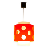 Suspension Space Age en polycarbonate orange et blanc, années 1970