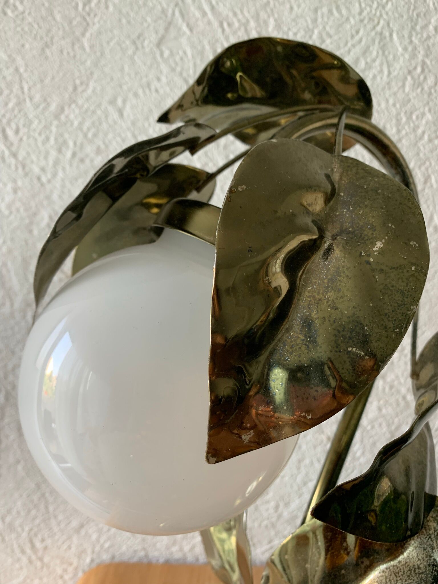 Vintage gilded metal sheet lamp