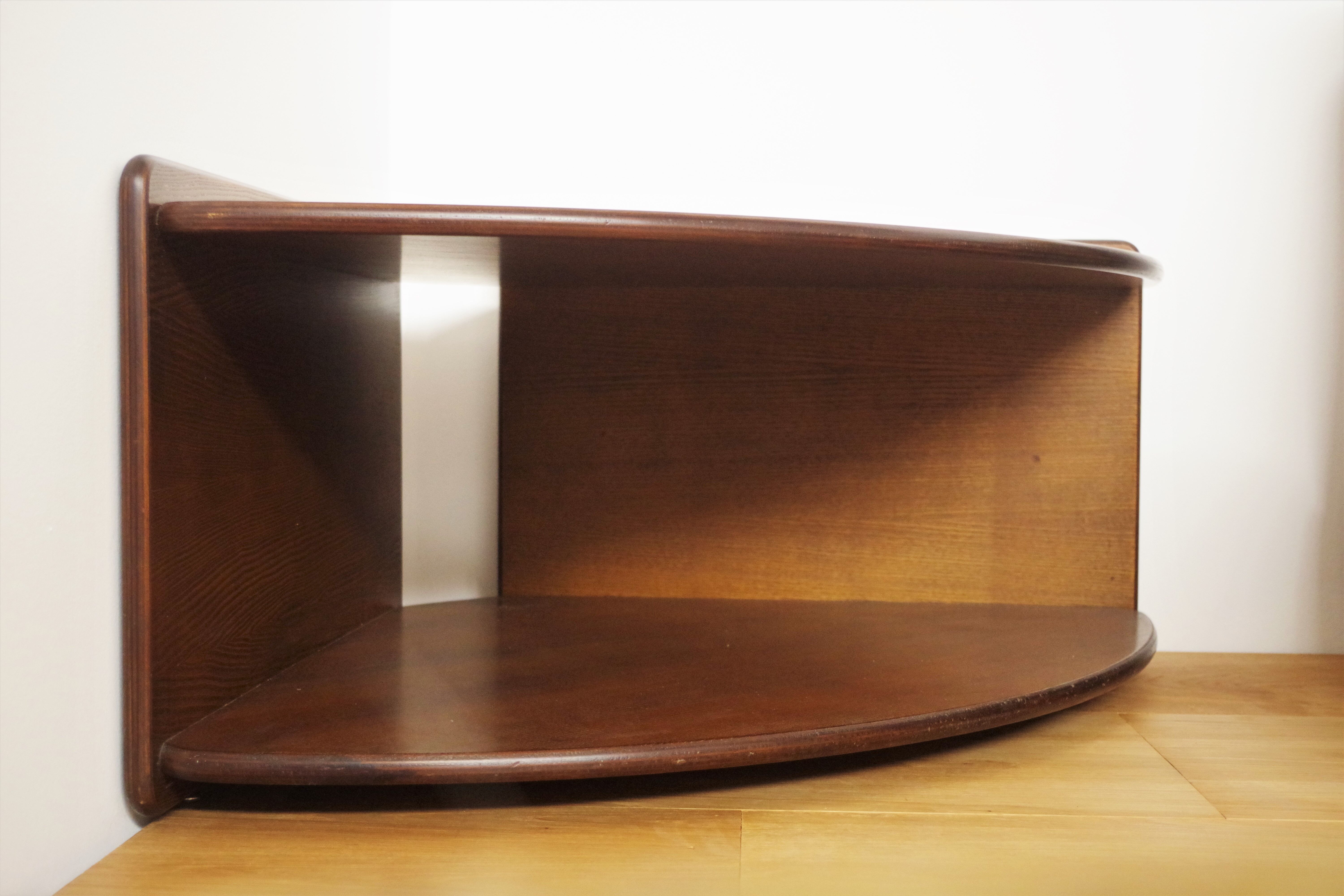 Corner coffee table 70s feet brass