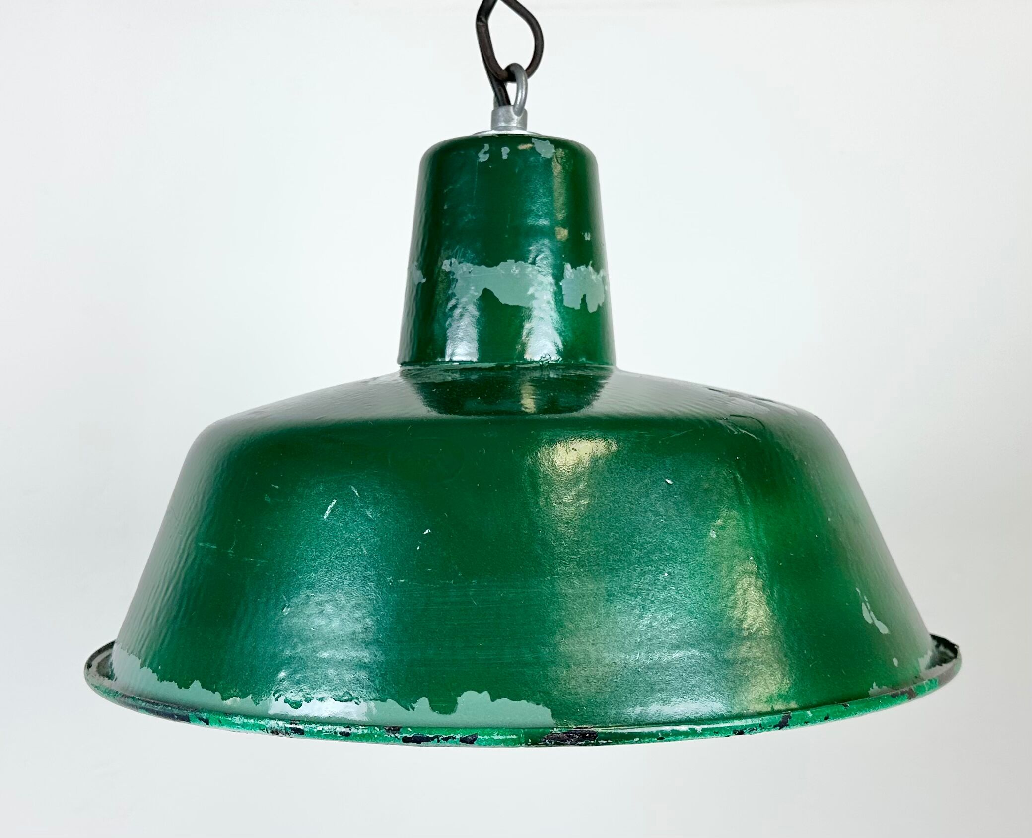 Green Industrial Factory Pendant Lamp, 1960s