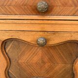 Louis XV bedside tables in beige marble