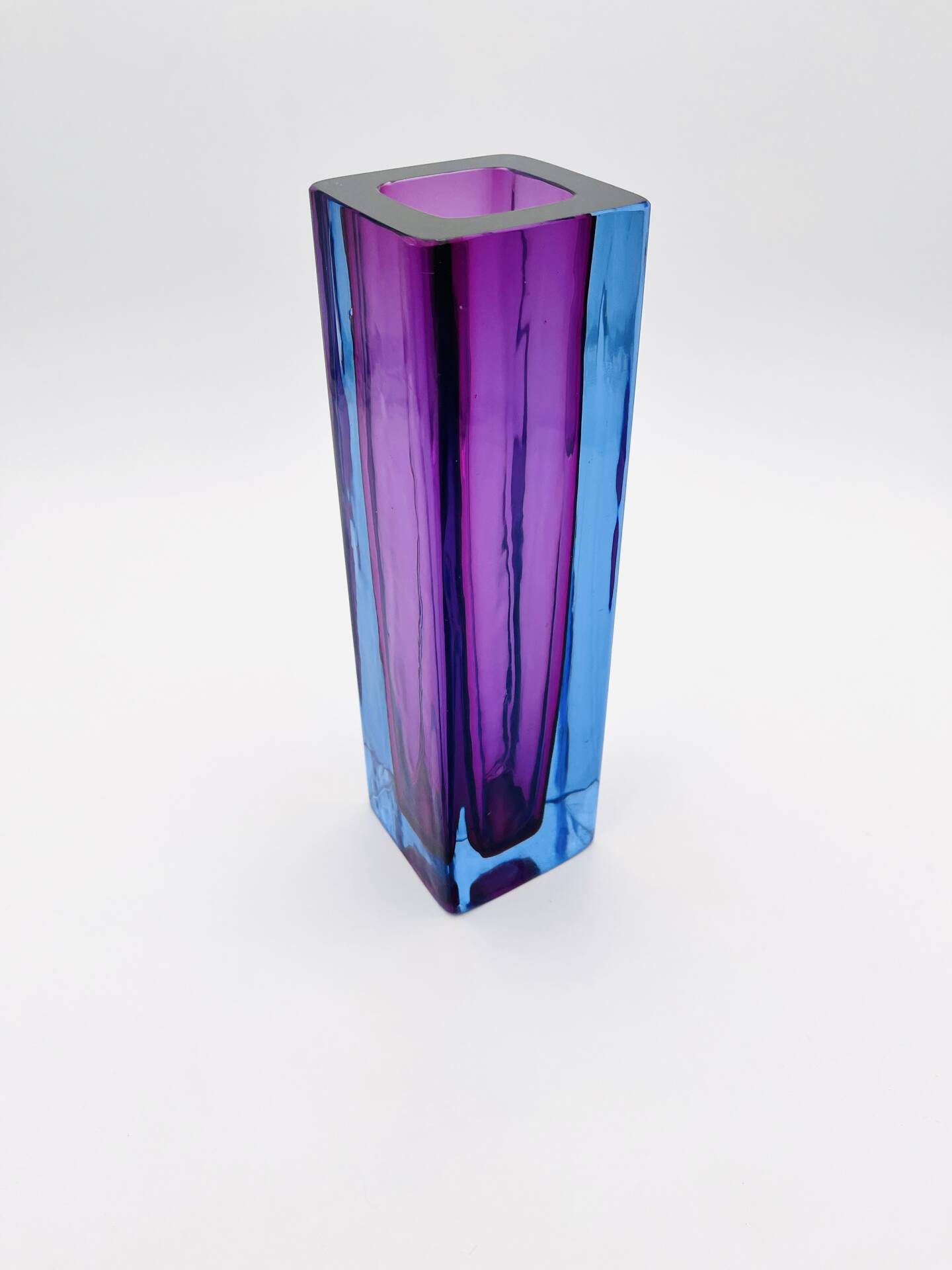 Murano Sommerso Vase Blue Purple Mandruzzato 20th Century - 27cm 3kg