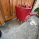Set of mid-century sky red cocktail chairs, 1950s