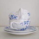 2 tasses à thé porcelaine fine Sarreguemines