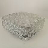 Scandinavian ceiling/wall light in structured glass from the 70s