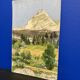 Watercolor mountain landscape signed