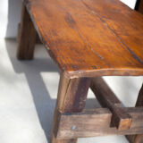 Table de ferme ancienne en bois, art populaire, déco intérieur
