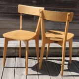 2 chairs 1950 light beech