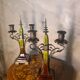 pair of antique Austrian bronze candlesticks, Art Nouveau style,