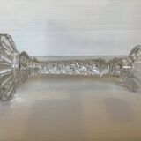 Pair of old twisted diamond tip candlesticks