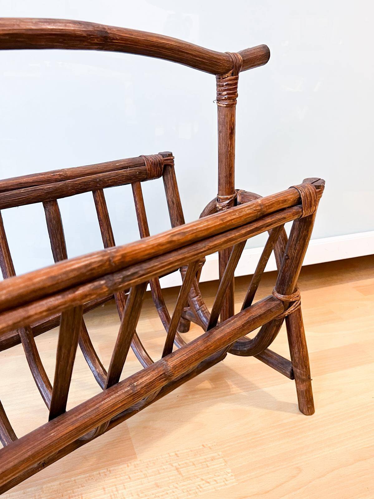 Rattan magazine rack