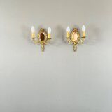 Pair of Louis XV Style Mirror Wall Sconces, 20th Century