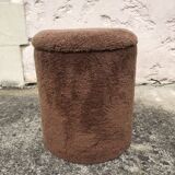 Chuff pouf in brown moumoute, 1970s