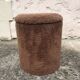 Pouf coffre en moumoute marron, années 1970