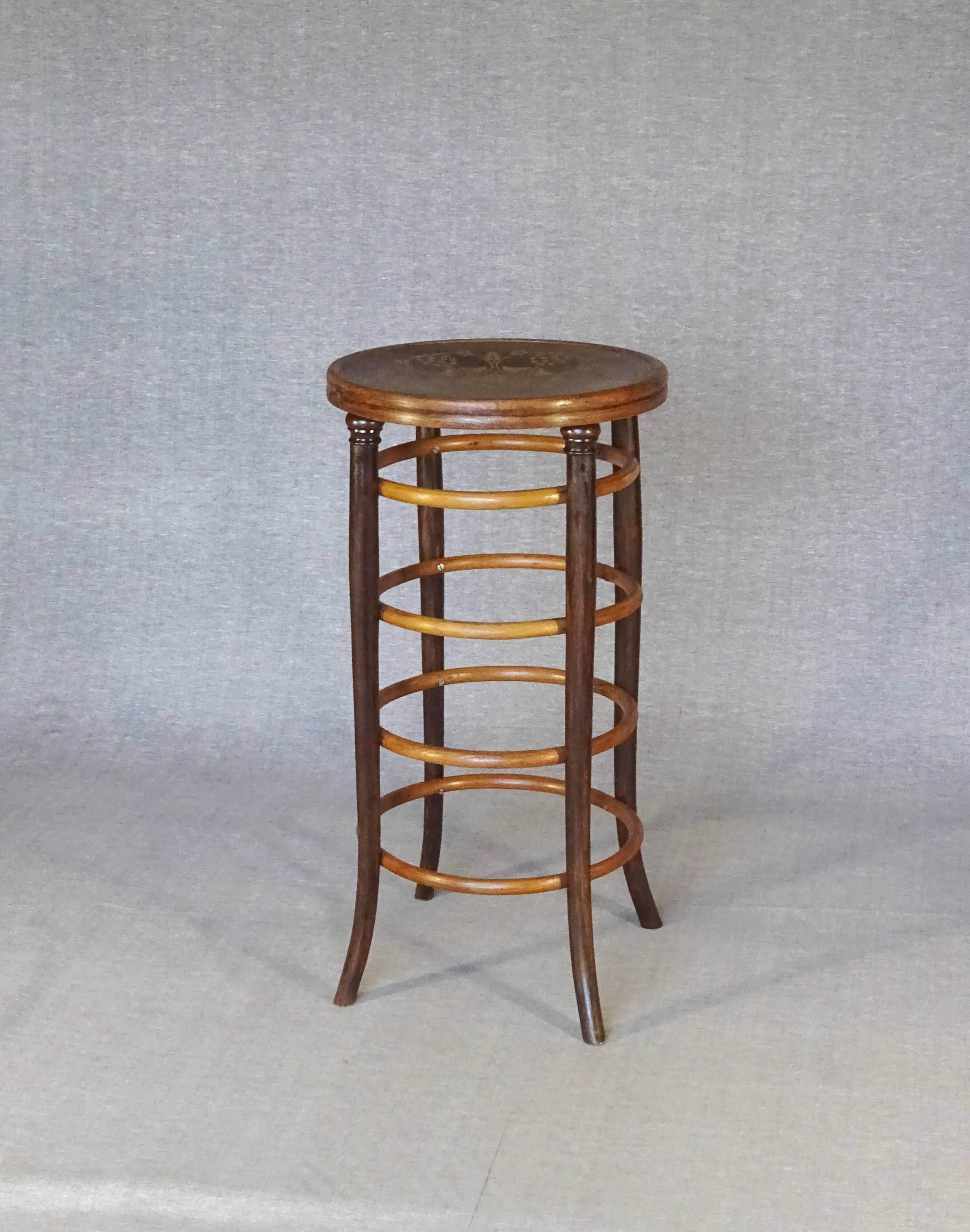 Designer or bistro stool, bent wood kohn 1905 no thonet