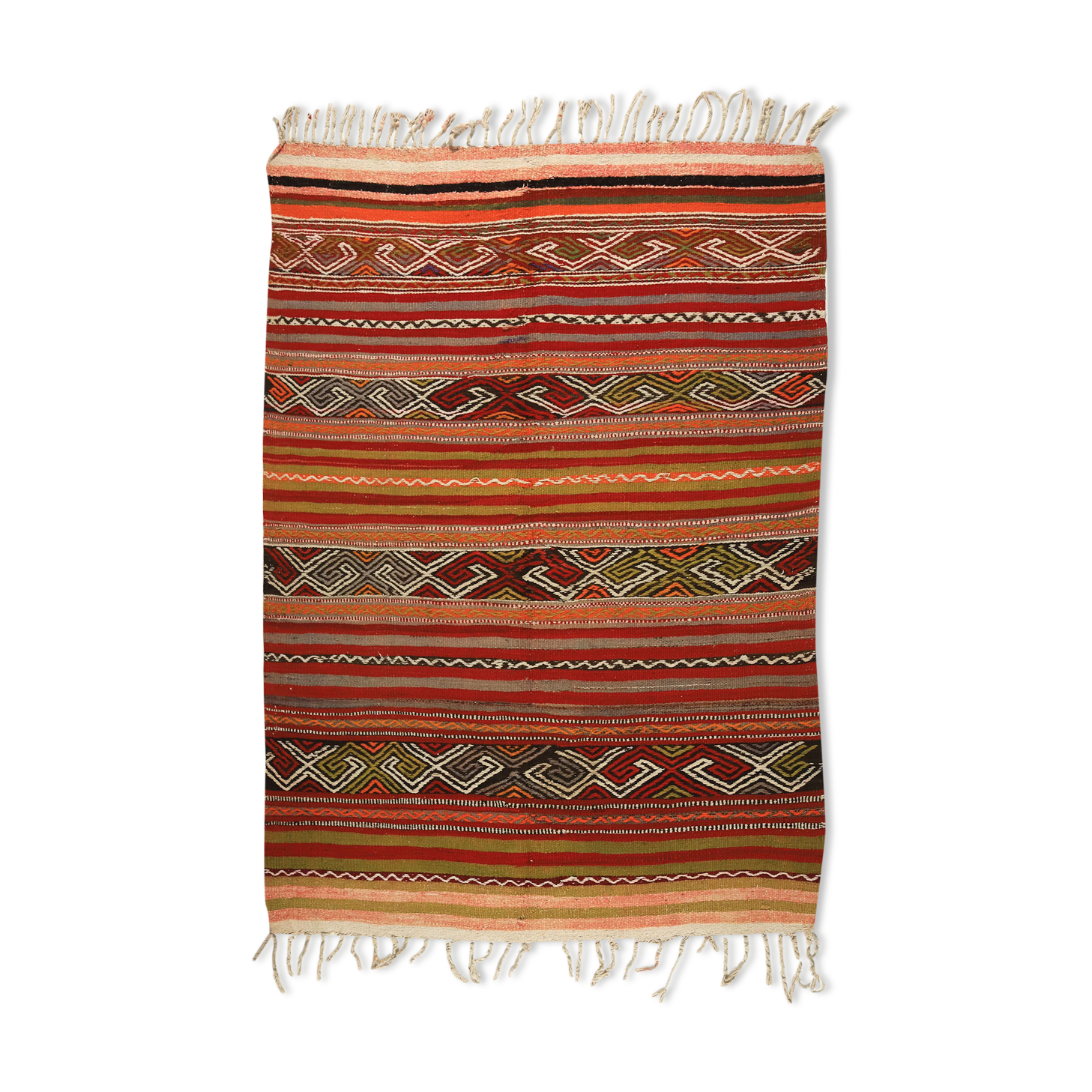 Anatolian handmade kilim rug 200 cm x 136 cm