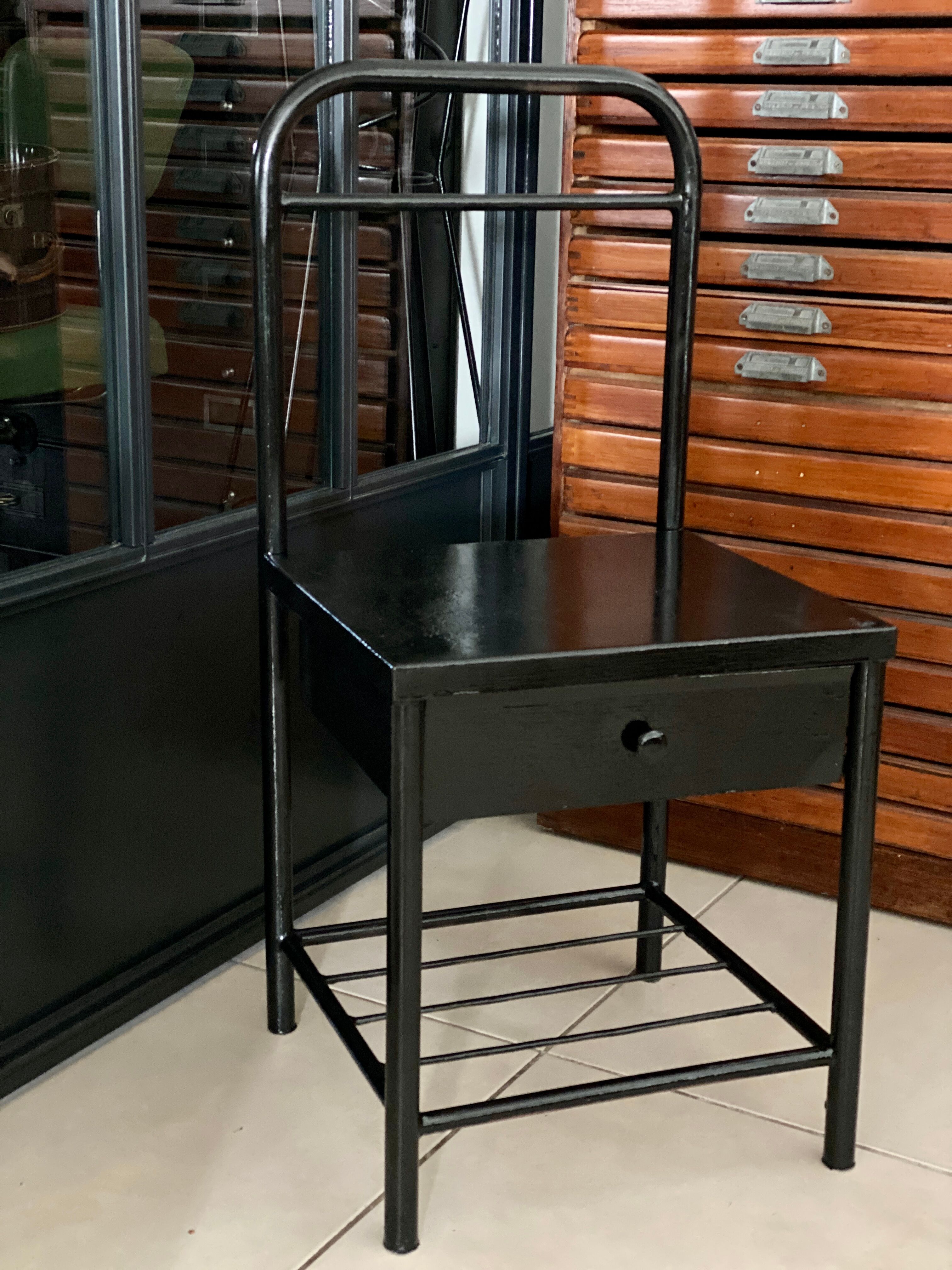 Vintage boarding school bedside table