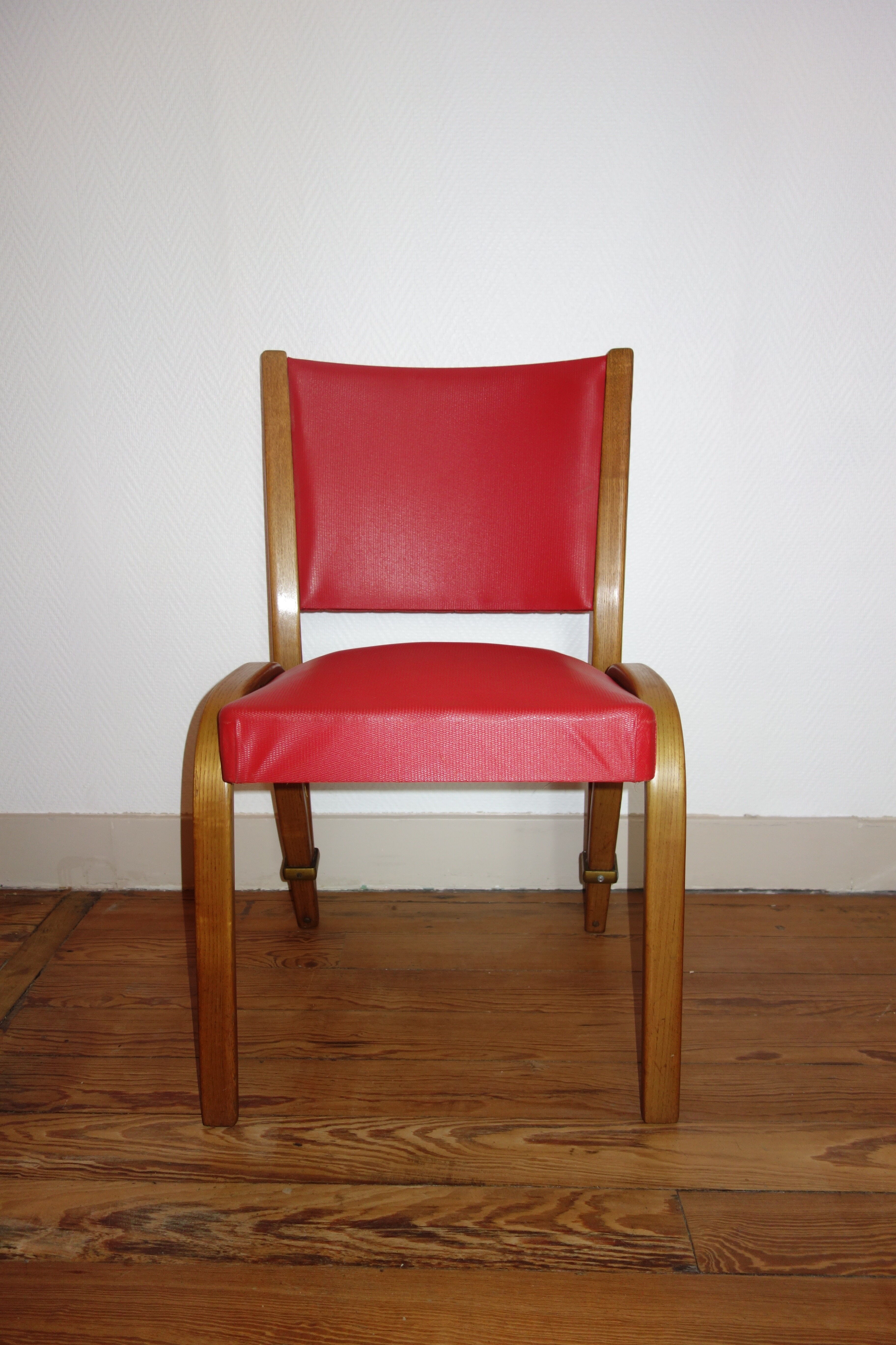 4 chairs "bow wood" by Hugues Steiner 50