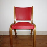 4 chairs "bow wood" by Hugues Steiner 50