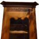 Showcase 1 glass door in solid cherry wood with sculpture - Very good condition