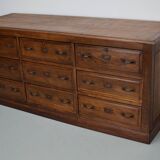 Antique French Oak Apothecary / Filing Cabinet / Kitchen Island, 1920/30s