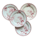 4 flat plates in iron earth Rose de Noël, Opaque de Gien