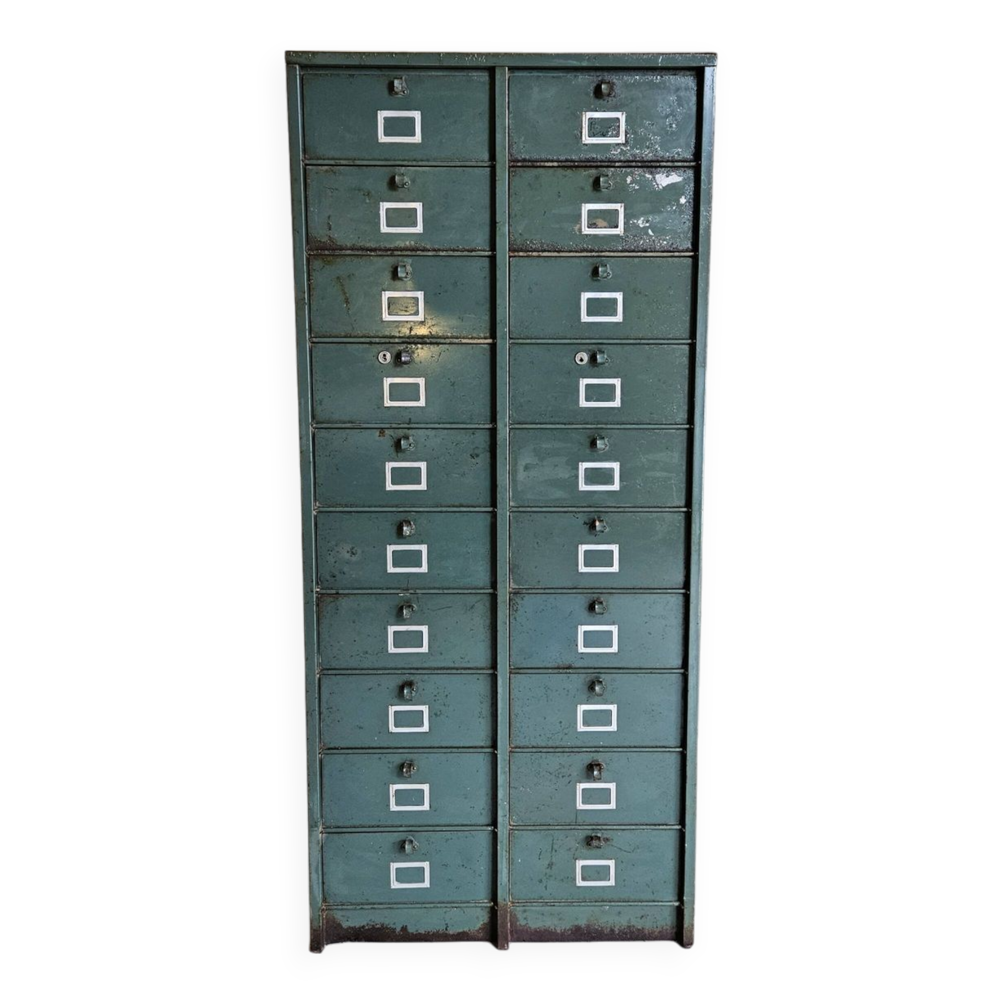 Clamshell furniture / Industrial metal furniture with two Strafor columns