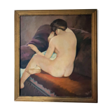 Large Nude Oil Painting on Canvas by Charles Melikoff - XX Century Art - Belgium
