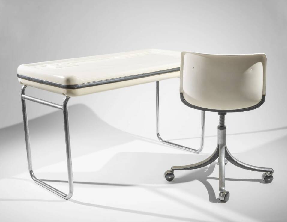 Marc HELD metal structure desk with plexiglass top