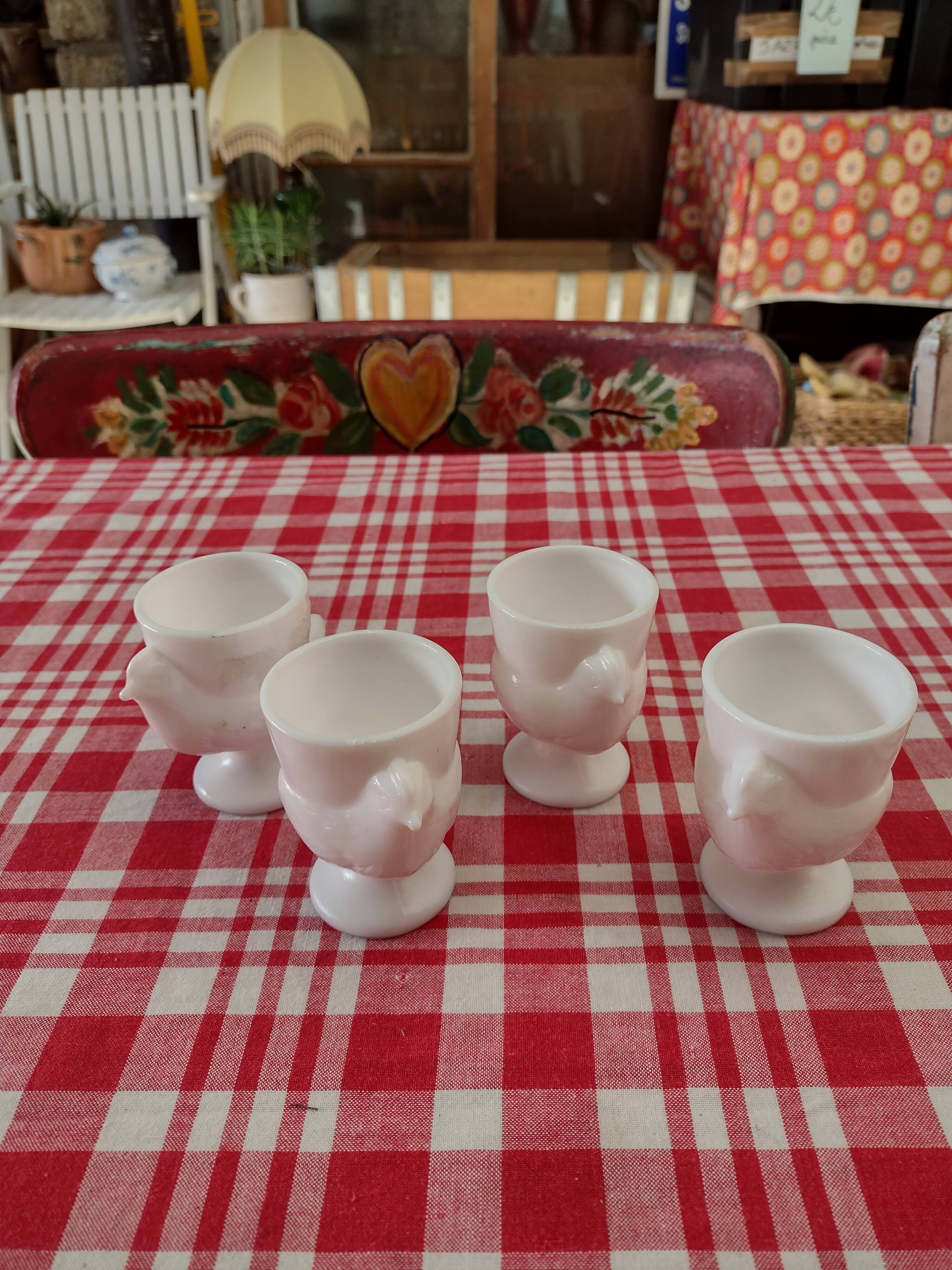 4 coquetiers opaline hen