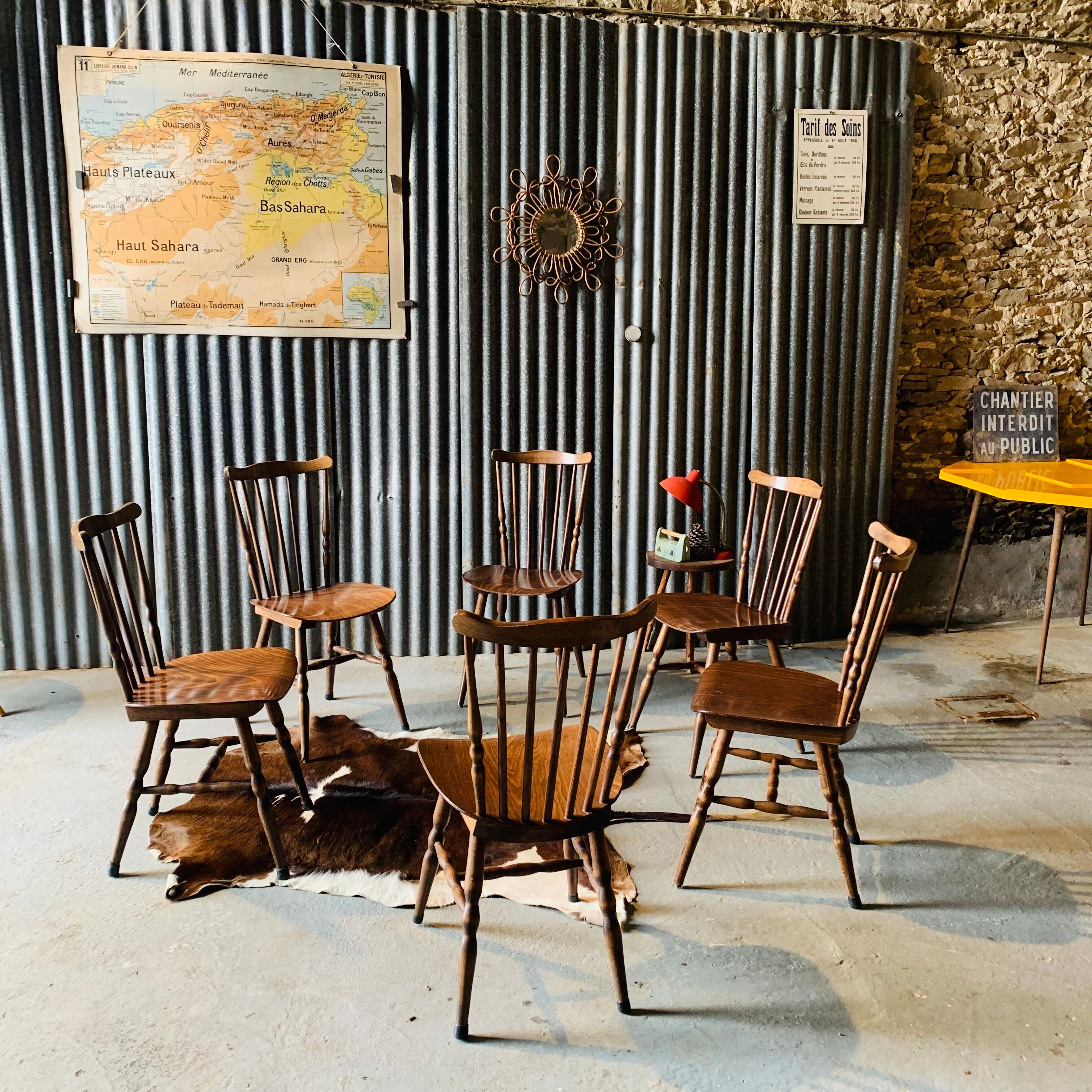 Series of 6 chairs of Bistro Baumann menuet style