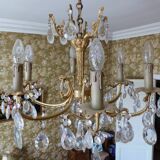Bronze chandelier - branches with tassels