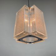 Vintage Chrome and Glass Chandelier by Kamenický Šenov, 1960's