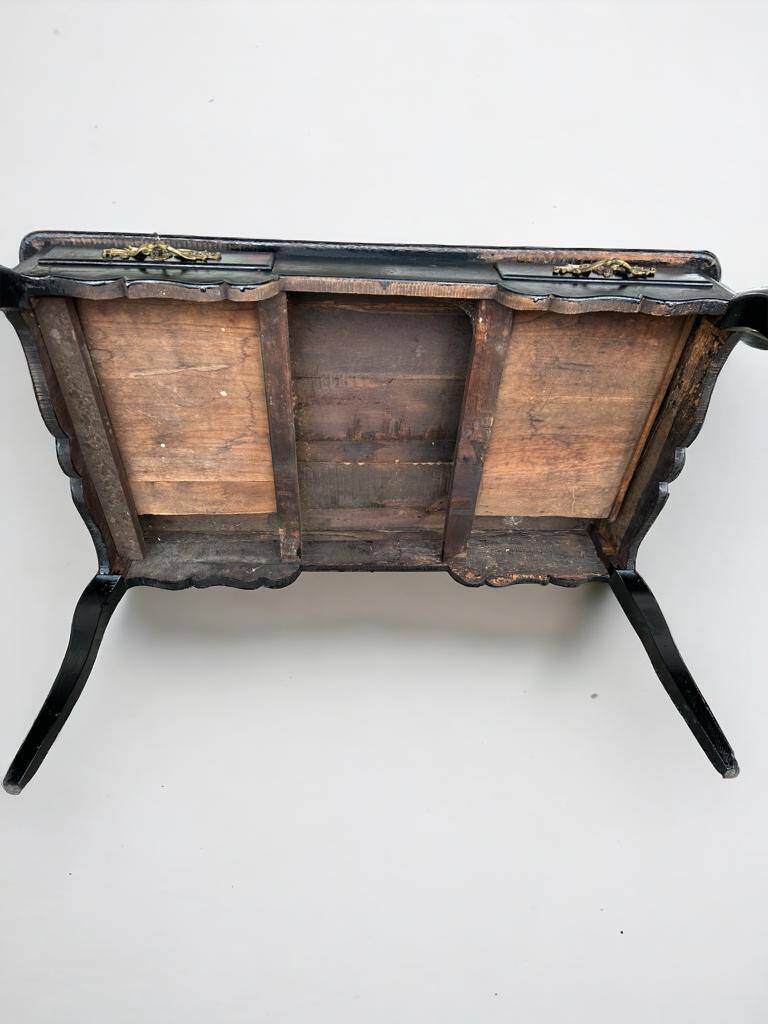 Louis XV Style Flat Desk Black Lacquered 19th Century