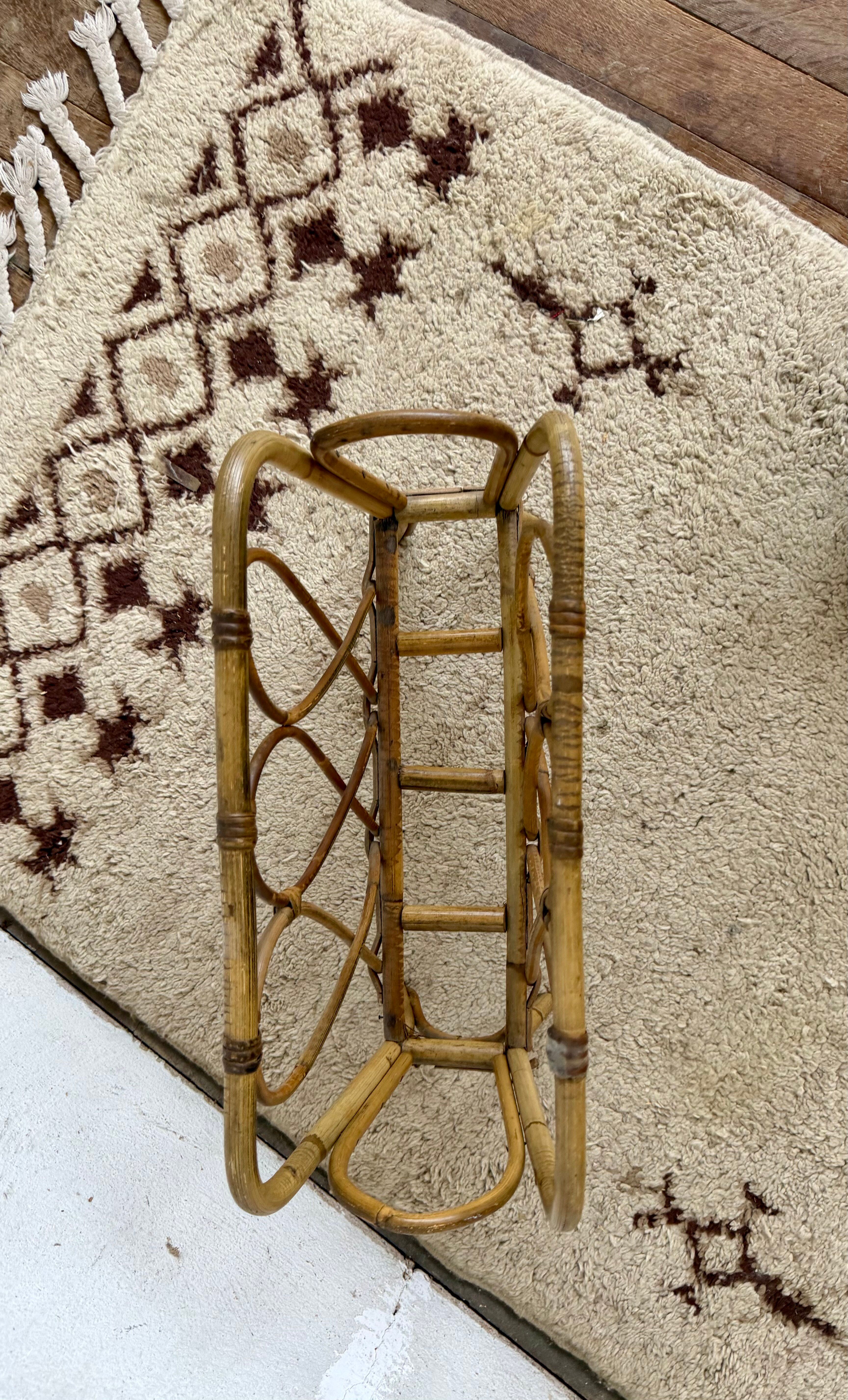 Rattan magazine rack