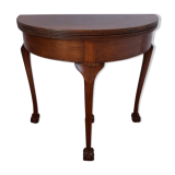A half-moon english mahogany games table