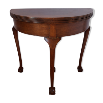 Table a jeux demi-lune anglaise en acajou
