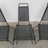 Set of vintage postmodern metal accent chairs by Rolf Rahmlow, 1980s.