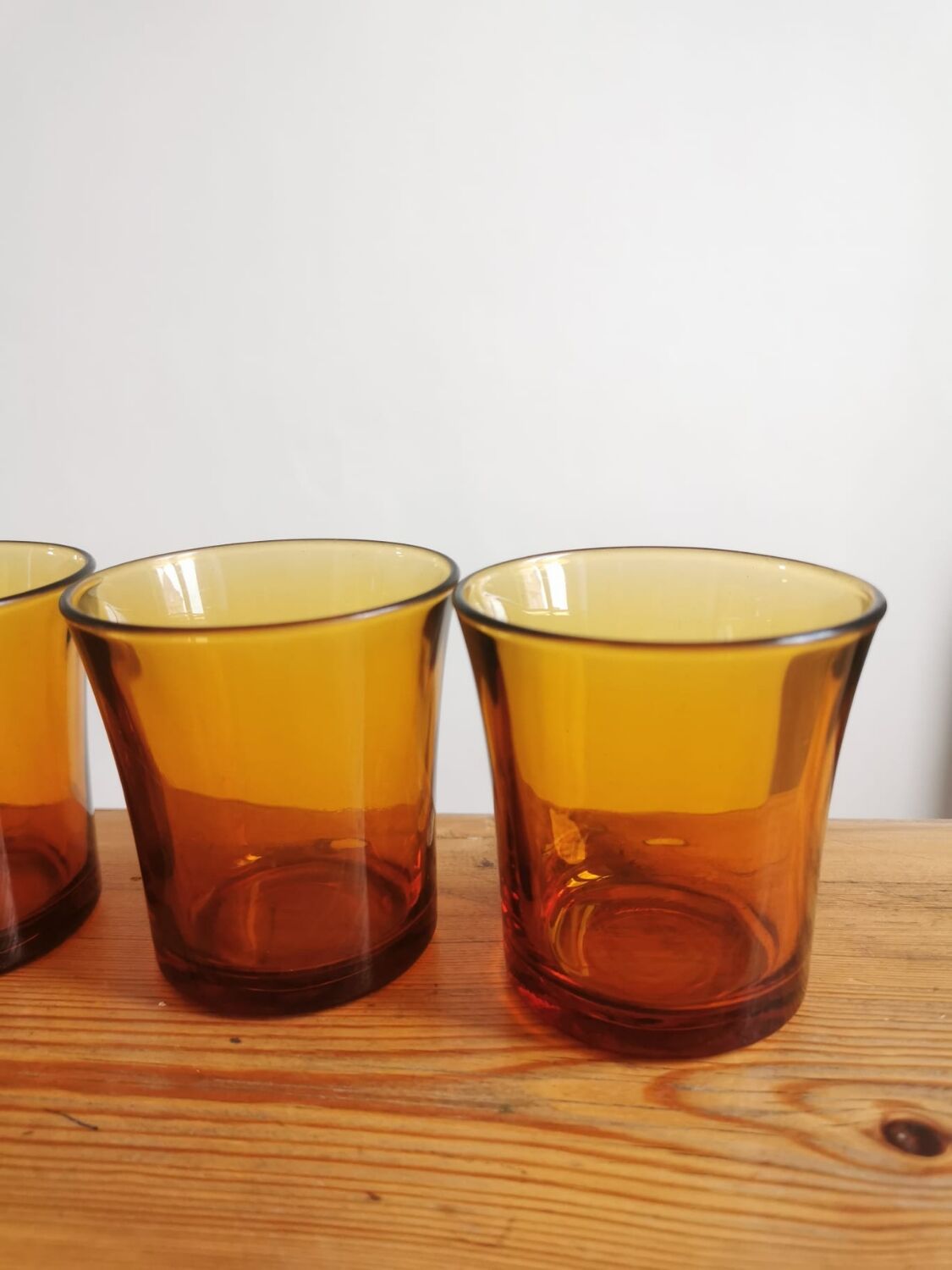 Set of 6 Duralex amber glasses